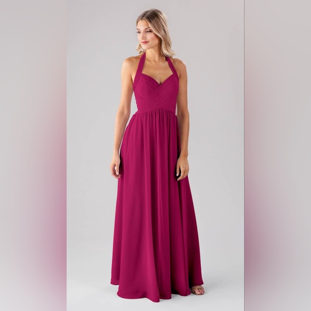 Pink Ruched Halter Sundress